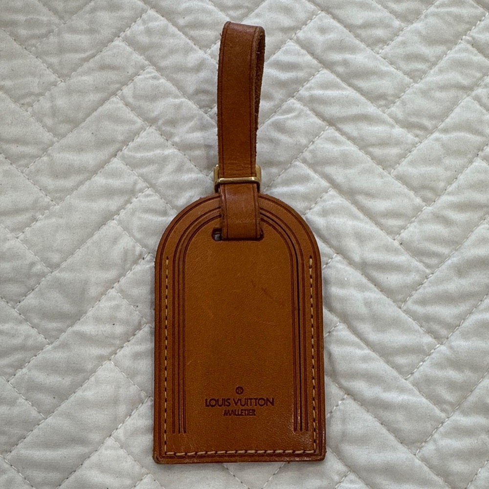 Louis Vuitton Tan Leather Luggage Tag
